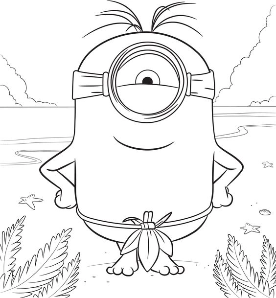 Bé thỏa sức sáng tạo với tranh tô màu minions in miễn phí