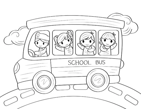 Khám phá tranh tô màu xe bus xe buýt cũ thú vị