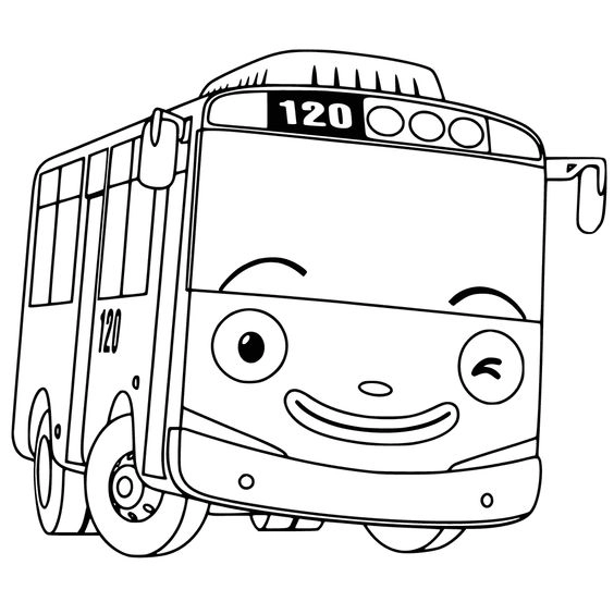 Tô tranh tô màu xe bus to lớn sinh động cho bé