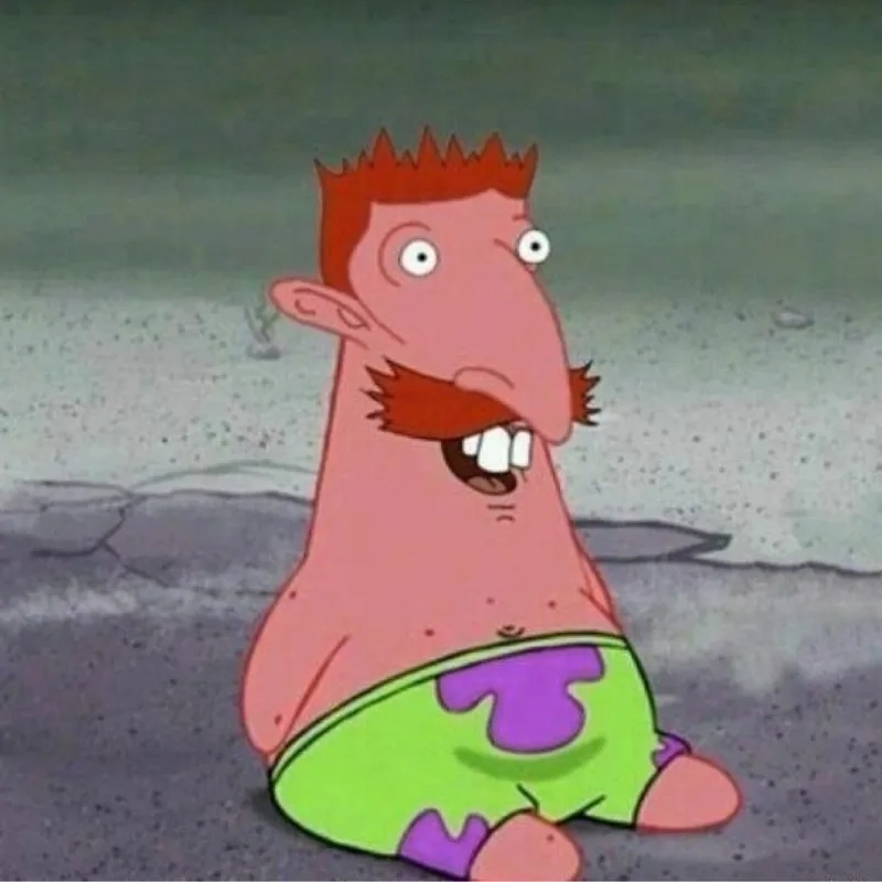 Patrick Star Meme thể hiện tâm trạng hài hước khó đỡ