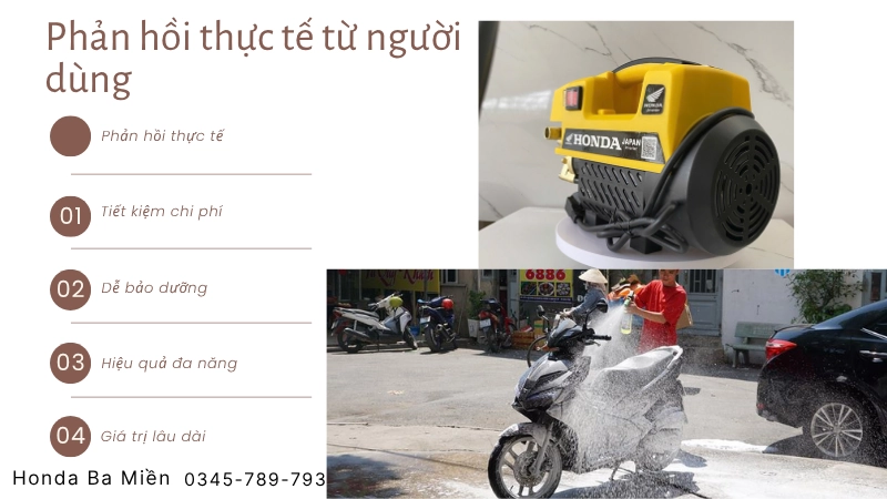  Trải nghiệm thực tế về chất lượng máy rửa xe Honda Ba Miền 