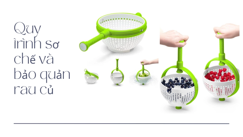 Dụng cụ quay rau ly tâm giúp loại bỏ nước thừa hiệu quả
