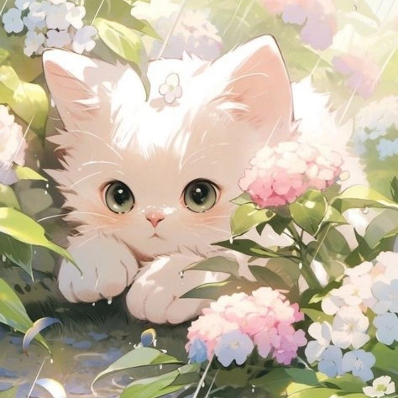 Avatar hình mèo cute chibi ngố tàu mê mẩn