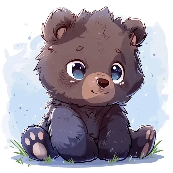 Ảnh chibi gấu cute lông xù siêu đáng yêu