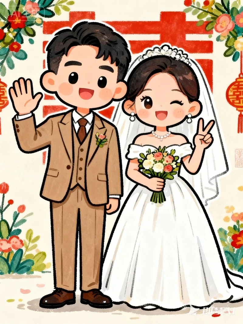 Tổng hợp ảnh cưới chibi dâu rể ngọt ngào dành cho cặp đôi