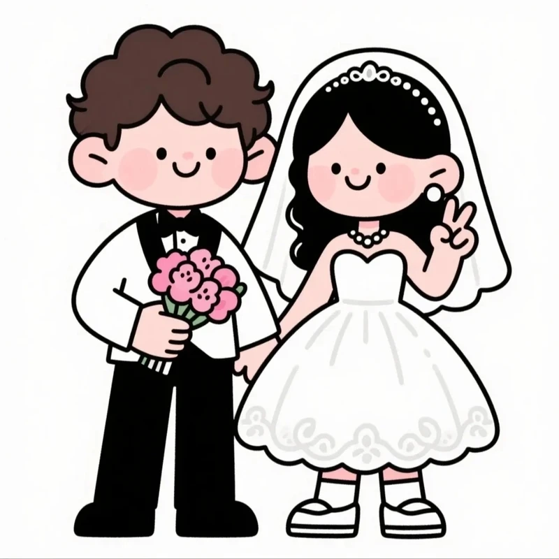 Tuyển chọn ảnh chibi dâu rể cute cực xinh dành cho ngày cưới lãng mạn