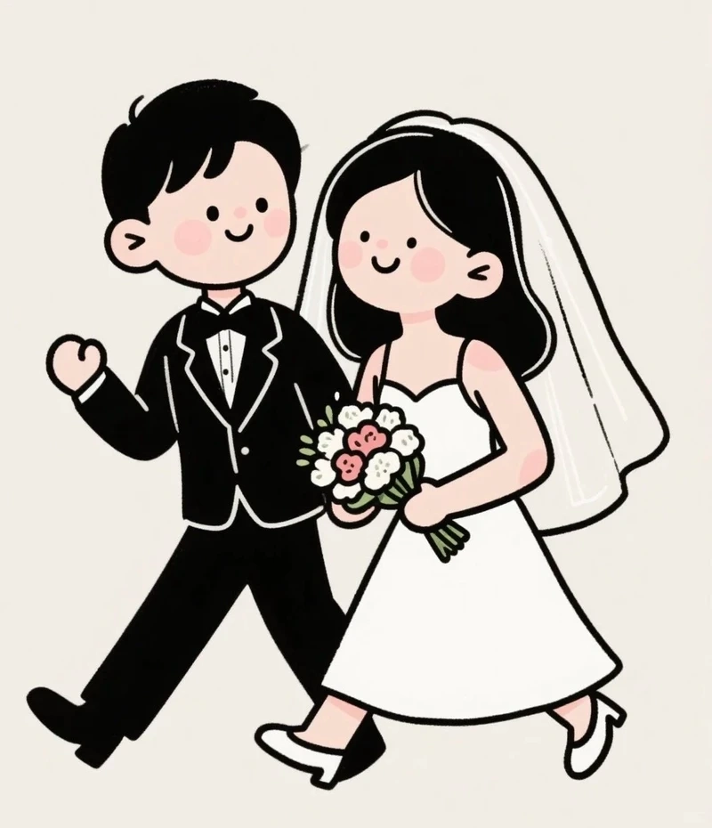 Gợi ý avatar chibi dâu rể đáng yêu cho cặp đôi đang yêu