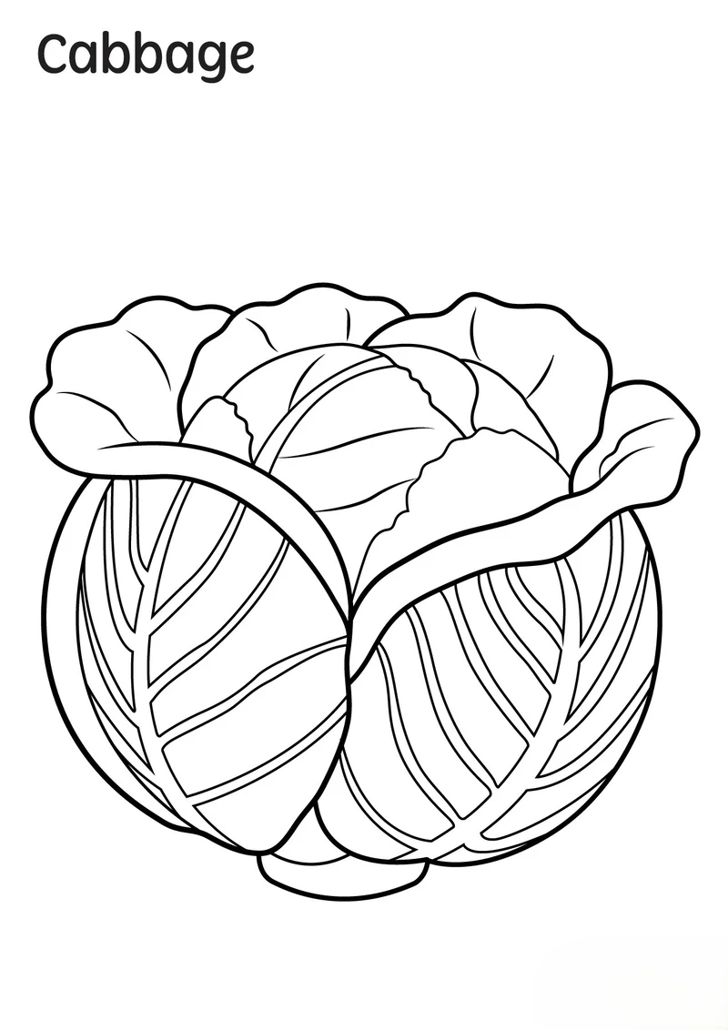 Loạt tranh tô màu cây bắp cải hoạt hình cực dễ thương cho bé