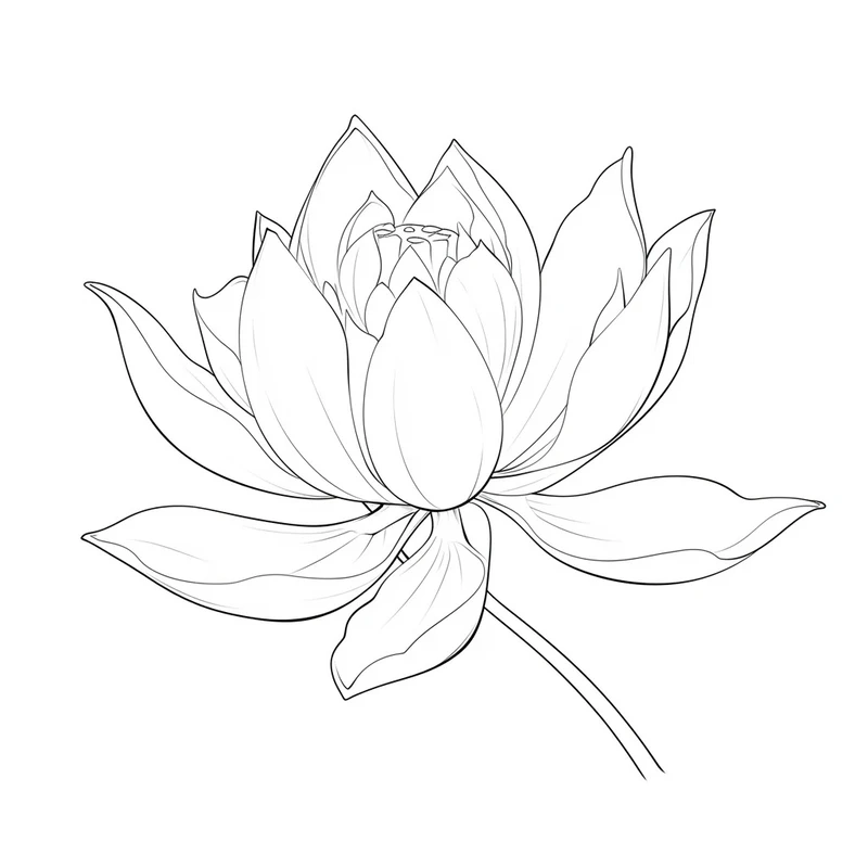 Bé học vẽ cùng tranh tô màu hoa sen cho bé cực dễ thương