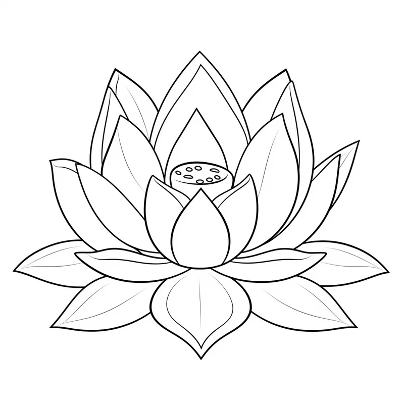 Bộ tranh tô màu hoa sen cho bé tập tô cực dễ vẽ