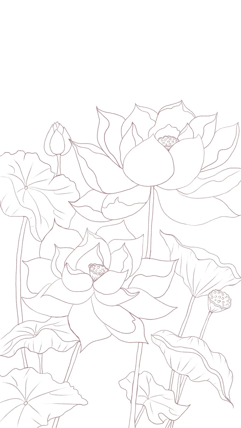 Bộ tranh tô màu hoa sen ngộ nghĩnh khiến bé thích thú