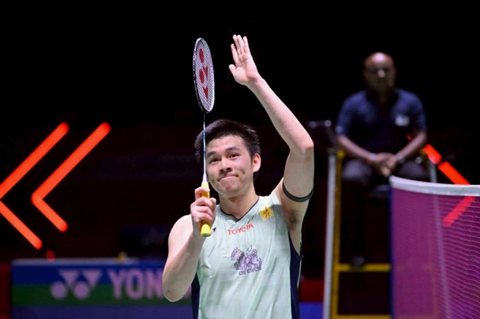 Vận động viên Kunlavut Vitidsarn thể hiện niềm tự hào quốc gia