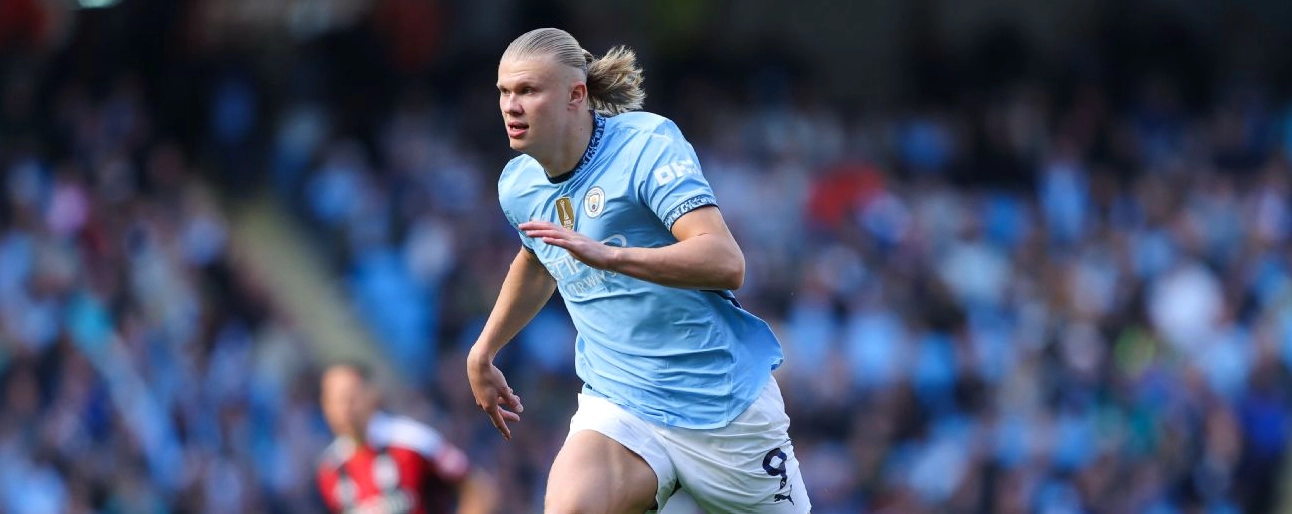 Erling Haaland của Manchester City trong trận đấu tại Premier League giữa Manchester City FC và Fulham FC