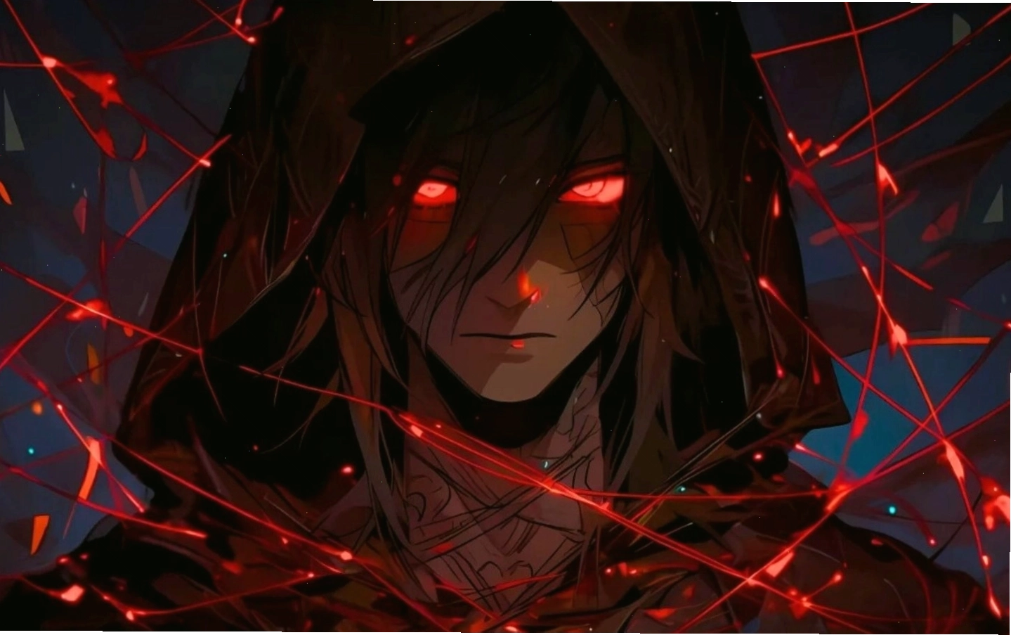Ảnh anime ma mị với đôi mắt bí ẩn và trang phục độc đáo