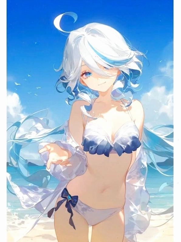 Ảnh gái anime mặc đồ bơi với màu sắc mùa hè