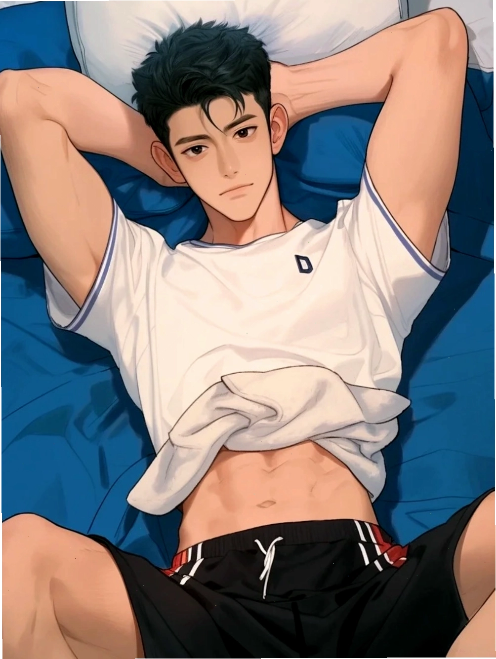 Anime nam 6 múi trong trang phục thường ngày