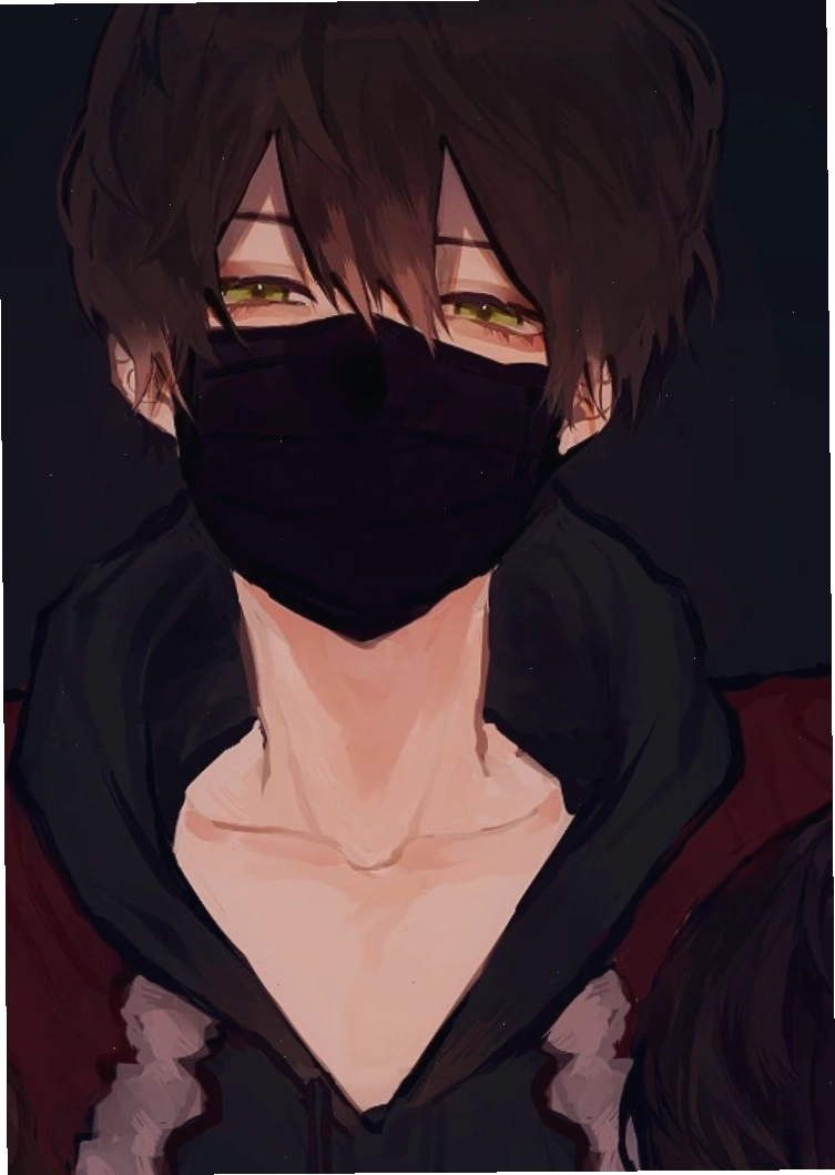 Anime nam lạnh lùng vô cảm với trang phục tối màu