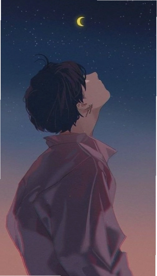 Anime nam với đôi mắt đỏ buồn, thể hiện nội tâm phức tạp