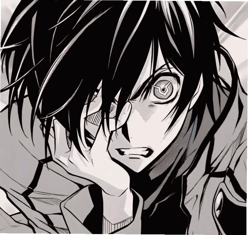 Anime nam với tạo hình ngầu, trang phục độc đáo trong gam màu trắng đen