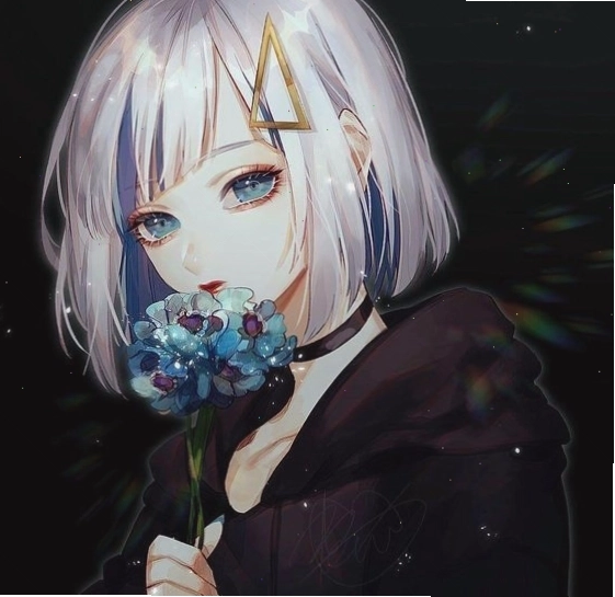 Anime thiếu nữ tóc ngắn với biểu cảm buồn