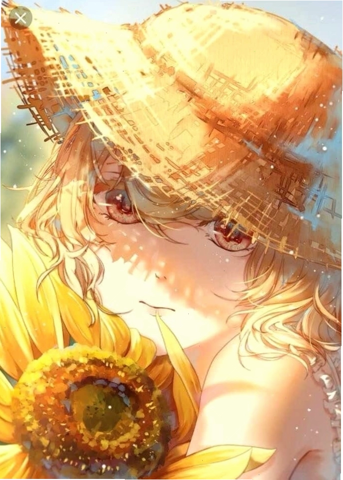 Avatar anime màu vàng dễ thương với các yếu tố trang trí ngọt ngào