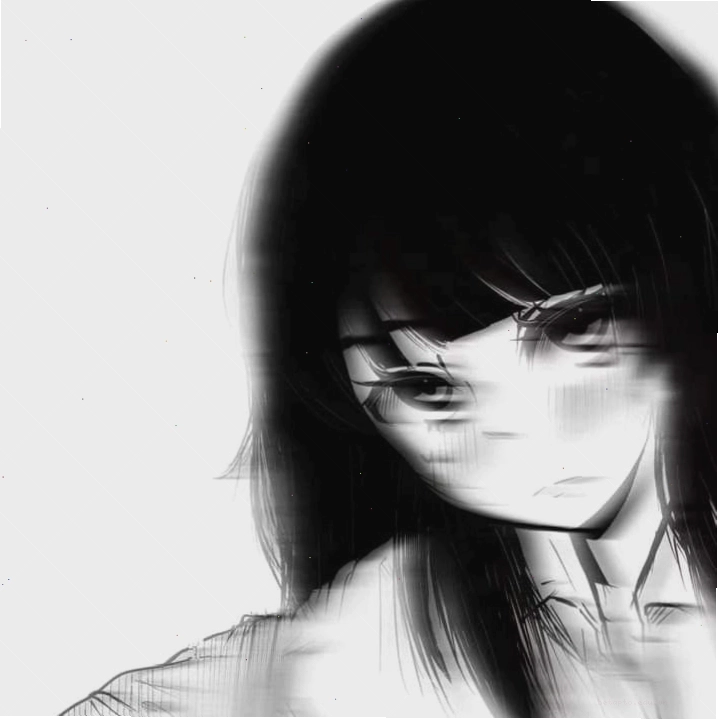 Avatar anime nam trắng đen với phong thái ngầu và ánh mắt sắc sảo