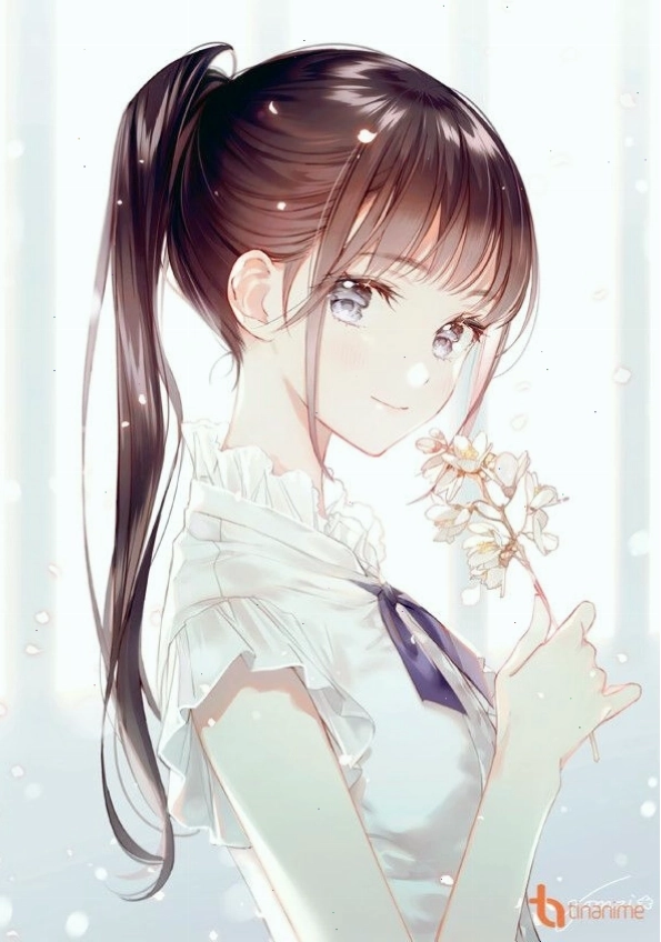Avatar anime nữ đẹp với hoa