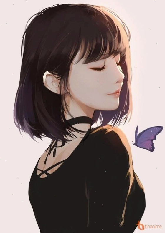 Avatar anime nữ ngầu với mái tóc bồng bềnh