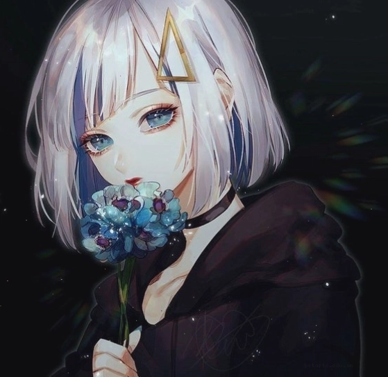 Avatar anime nữ tóc ngắn với hiệu ứng phát sáng tinh tế