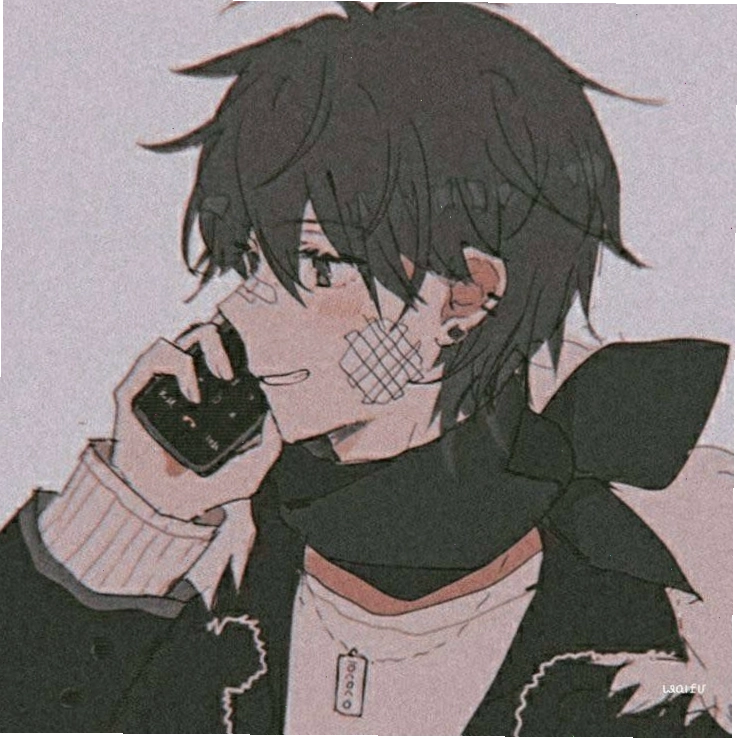 Avatar đôi anime với cô gái tóc tím ngầu