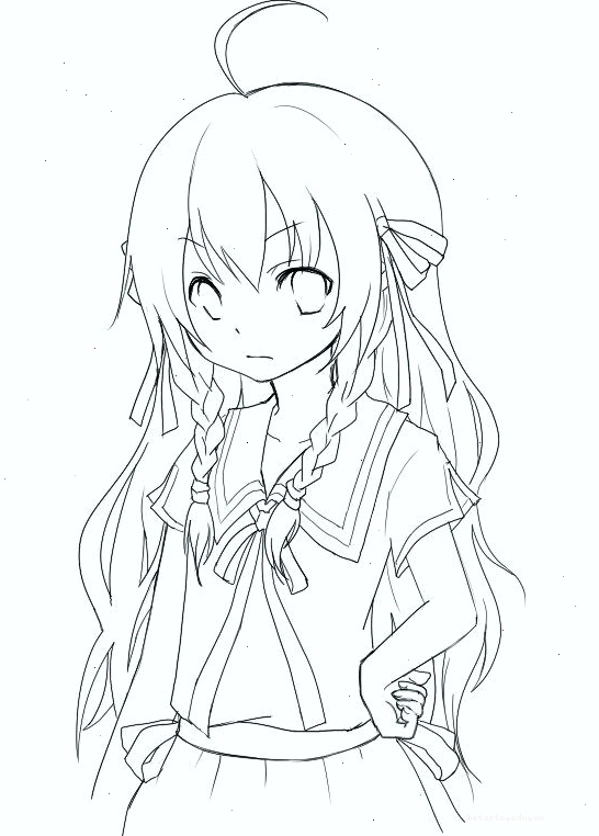 Bé gái anime dễ thương với phong cách chibi