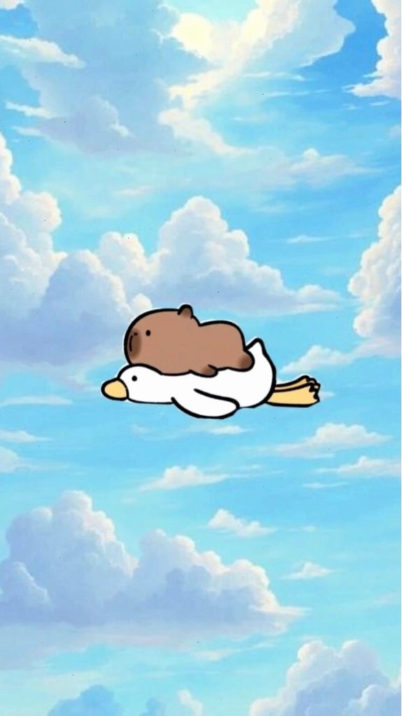 Capybara lướt mây trắng