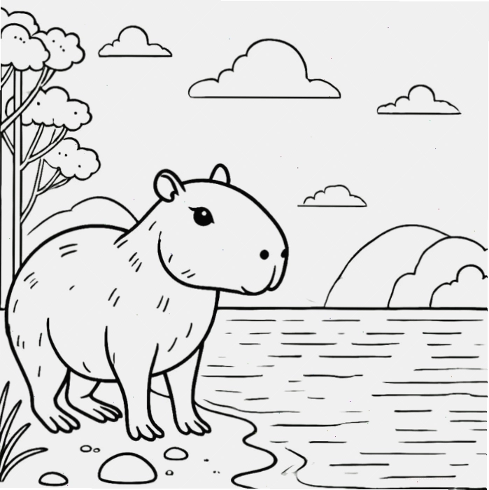Capybara ngộ nghĩnh với biểu cảm vui vẻ