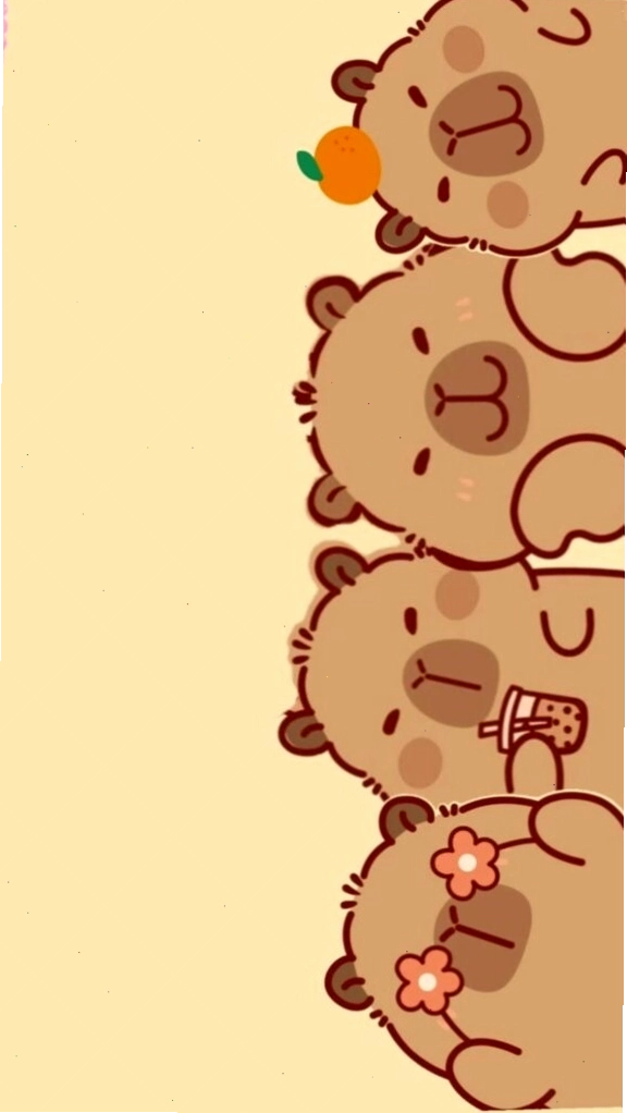 Capybara xếp hàng vô tri, đáng yêu với avatar tone đen