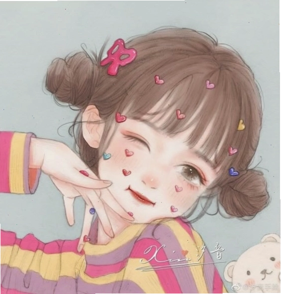 Cô gái với mái tóc dài và đôi mắt to tròn, phong cách anime dễ thương