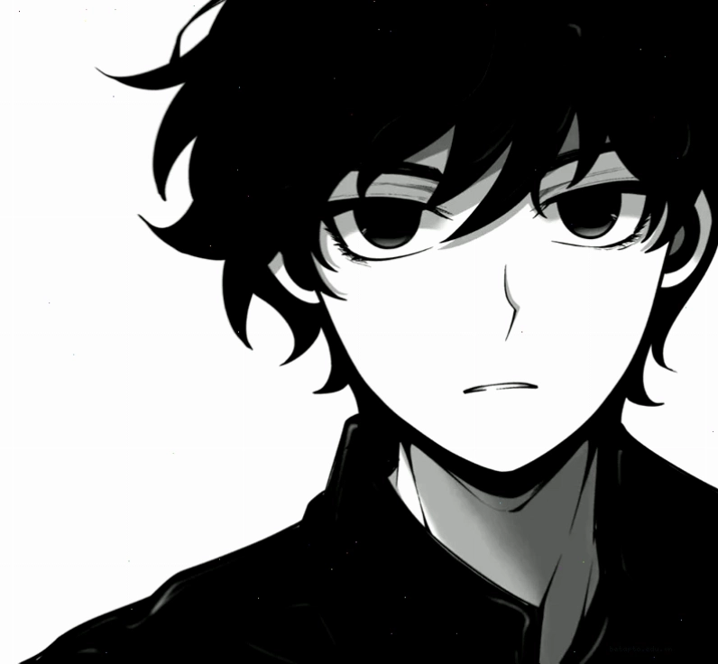 Hình ảnh anime nam lạnh lùng với gam màu trắng đen, toát lên vẻ u buồn và suy tư