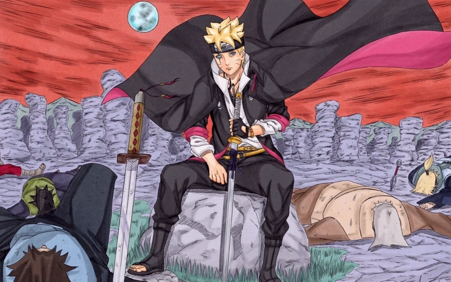 Hình ảnh Boruto lạnh lùng tiêu diệt các kẻ săn đuổi