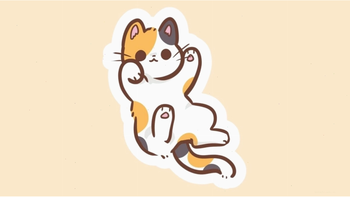 Hình ảnh mèo cute chibi với đôi mắt to tròn