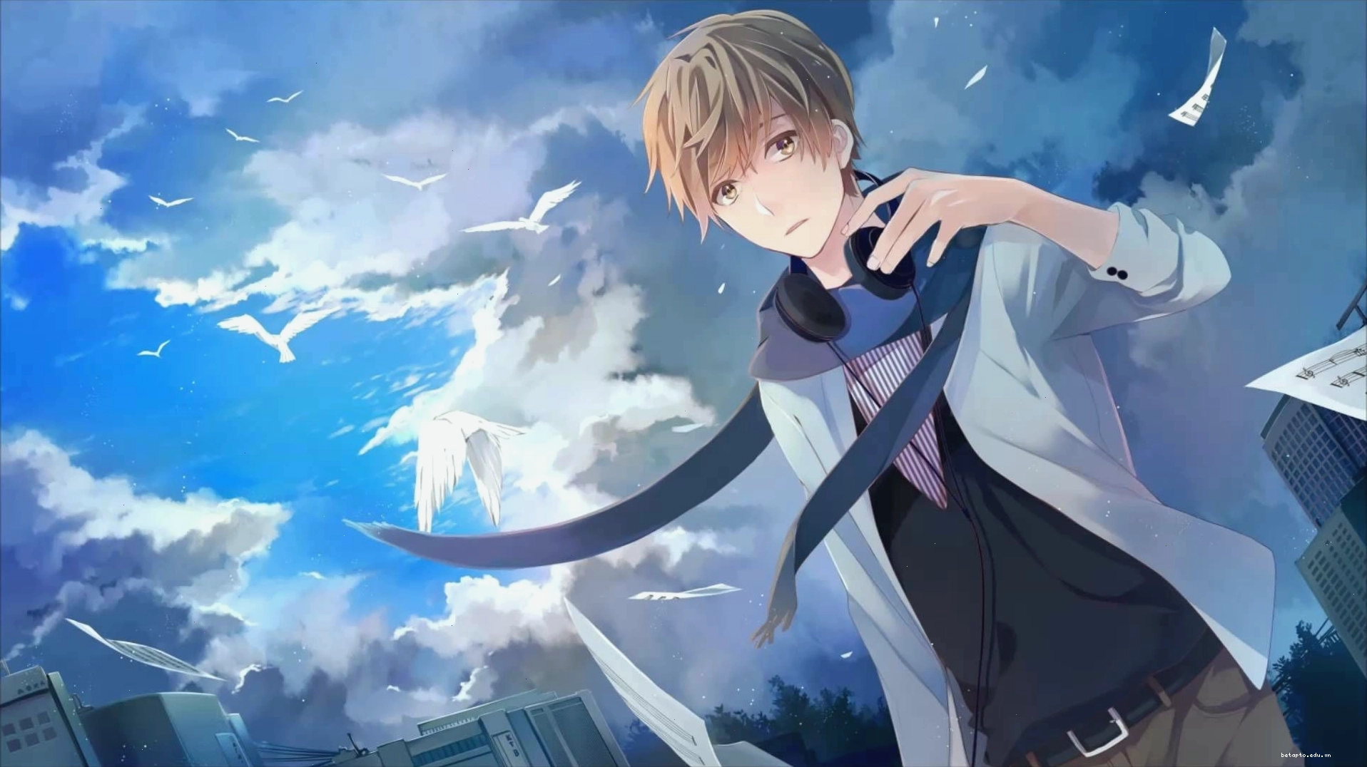 Hình nền anime boy đẹp trai cho máy tính với phong cách hiện đại
