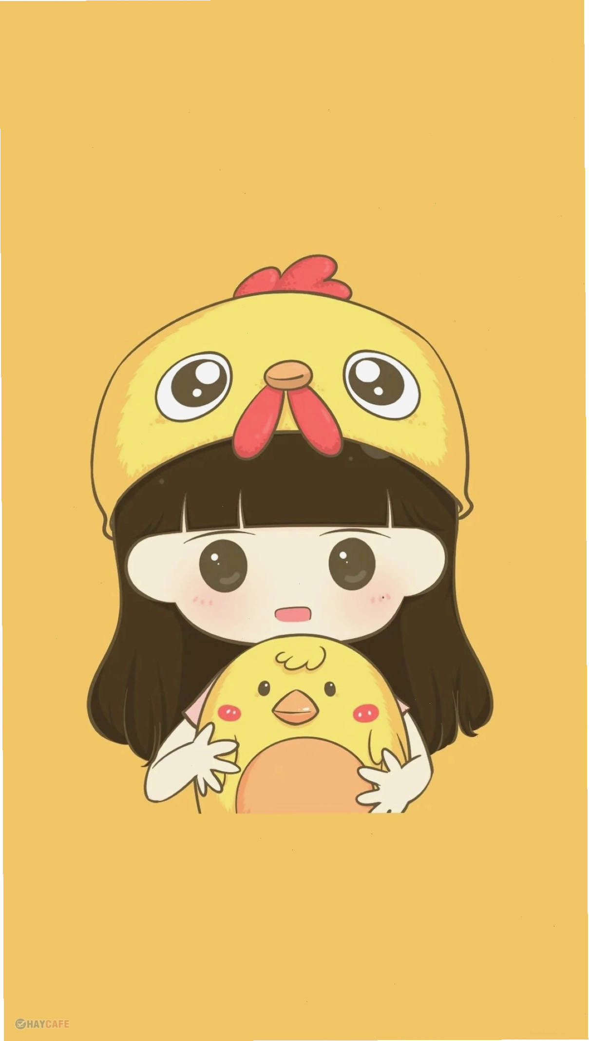 Hình nền gà cute với màu sắc tươi sáng