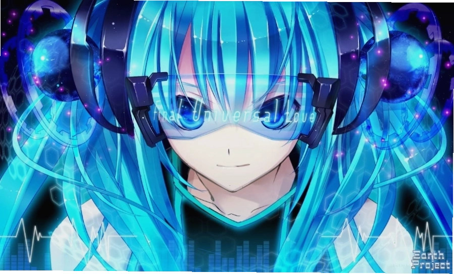 Hình nền máy tính anime nữ 3D với hiệu ứng ánh sáng ấn tượng