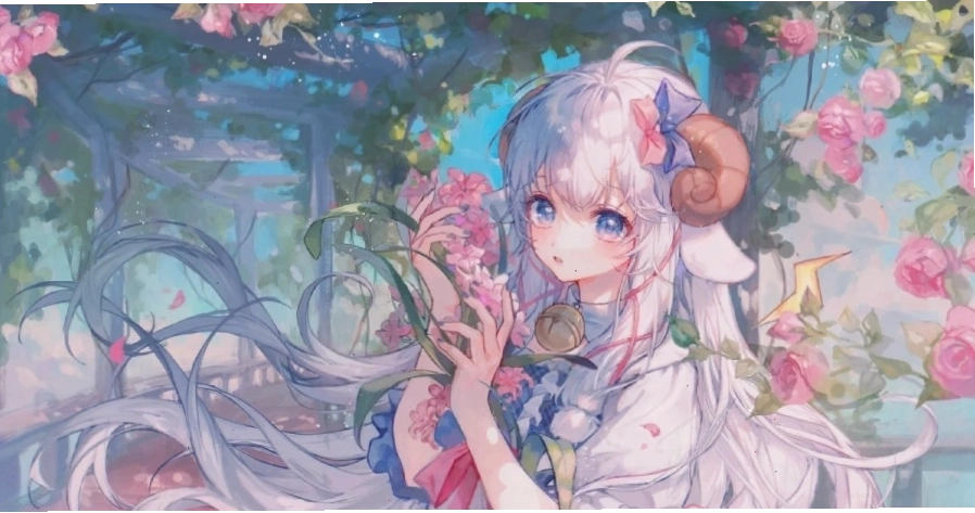 Hình nền máy tính anime nữ dễ thương với trang phục học sinh