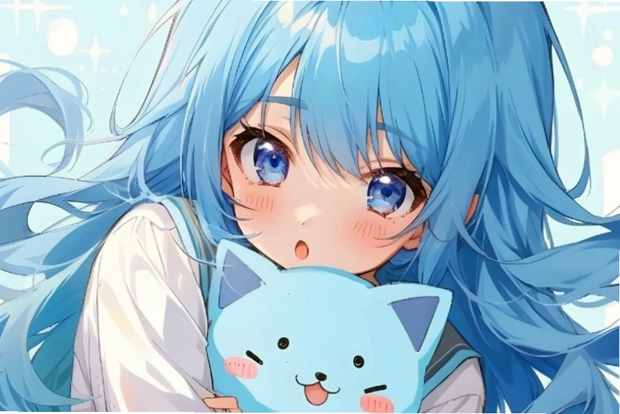 Hình nền máy tính anime nữ trong trang phục hiện đại, cá tính