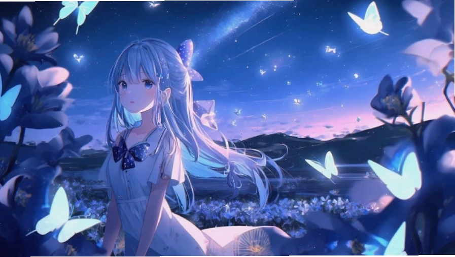 Hình nền máy tính anime nữ với phong cách chibi