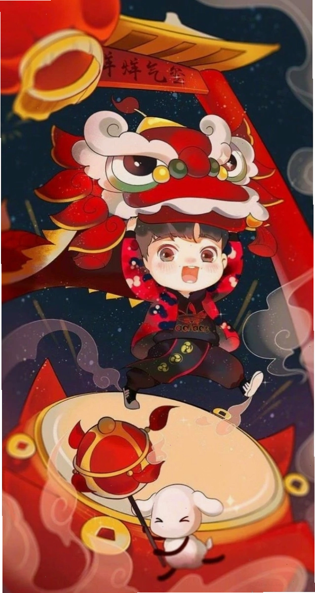 Hình nền Tết anime dễ thương