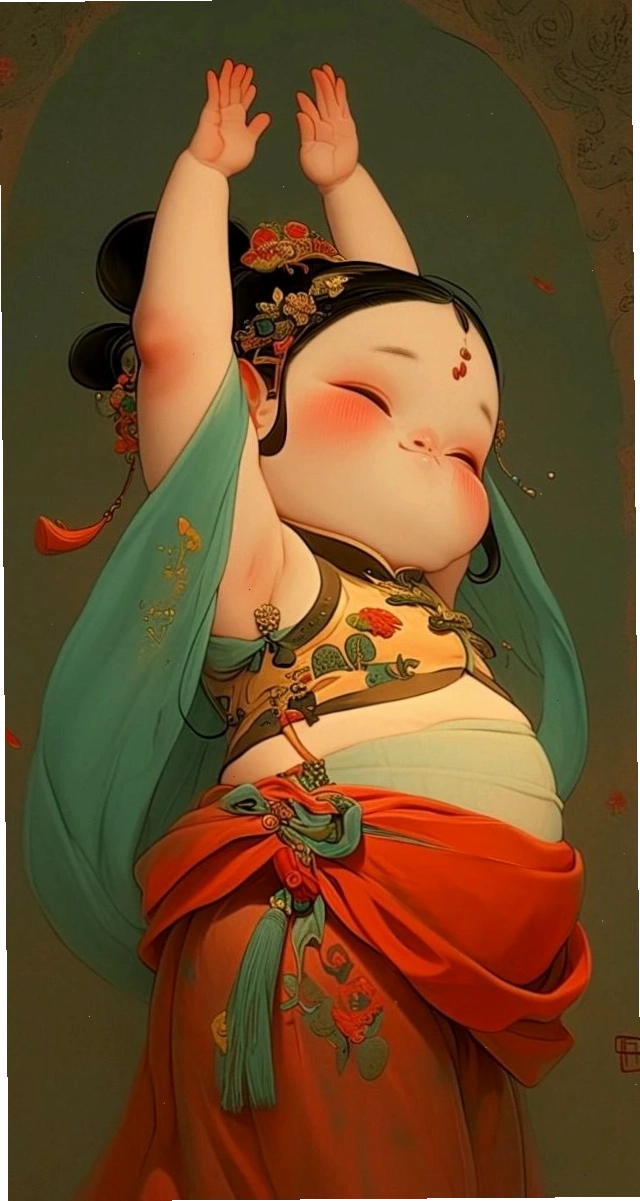 Hình nền Tết bé anime bé gái mũm mĩm