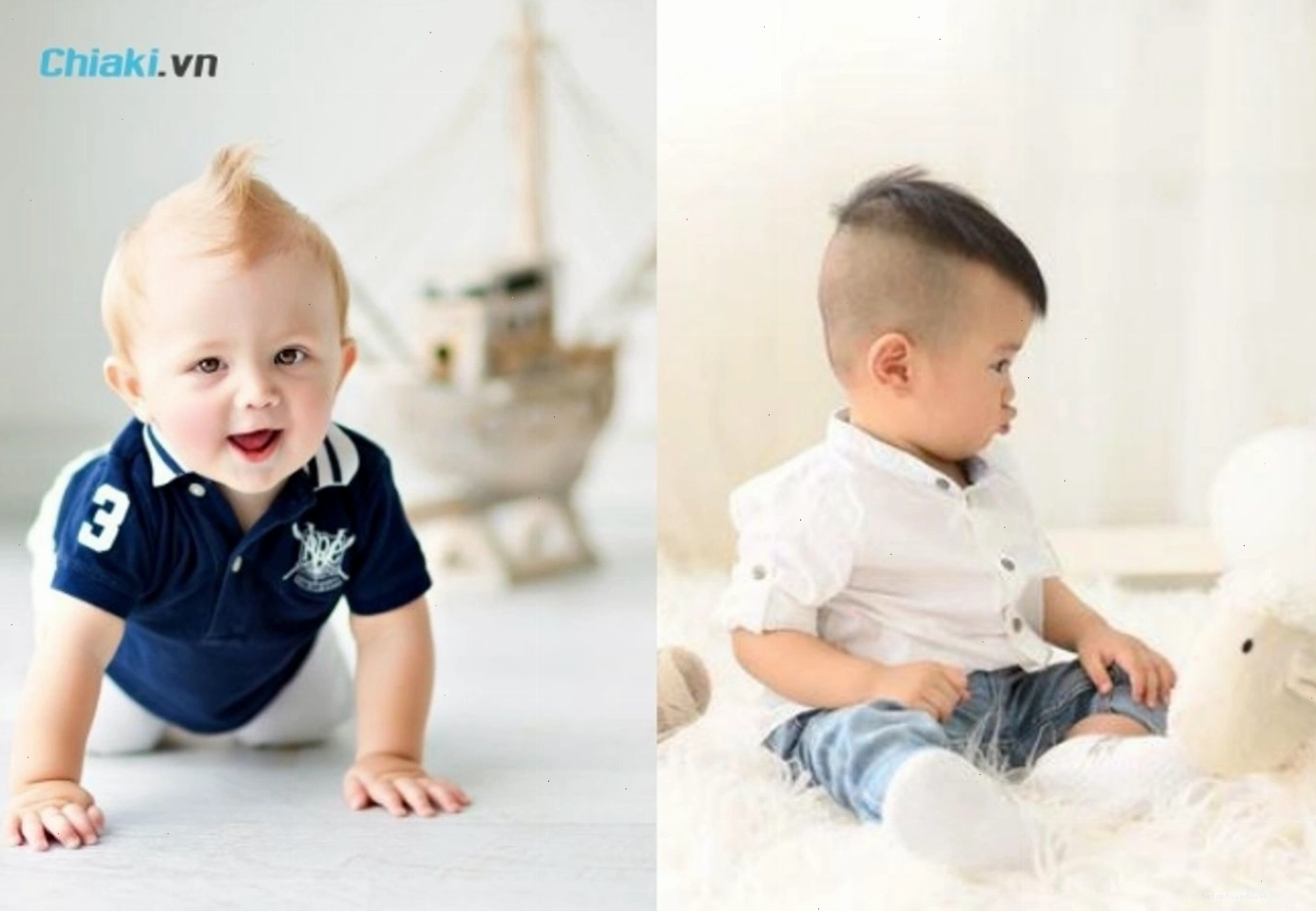 Kiểu tóc chỏm đầu đáng yêu cho bé trai