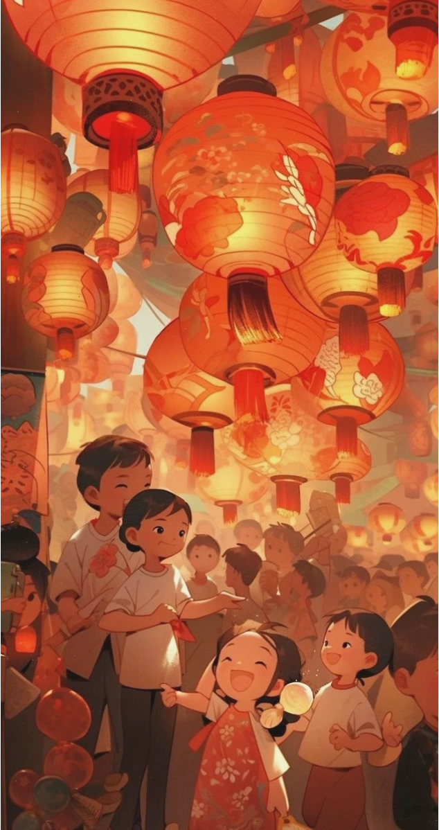 Làm mới màn hình điện thoại với hình nền Tết đèn lồng đỏ