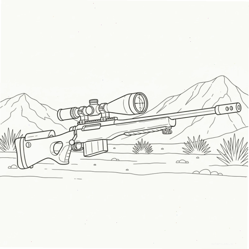 Mẫu tô màu súng bắn tỉa Sniper Rifle