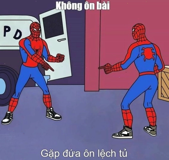Meme 2 người nhện chỉ tay